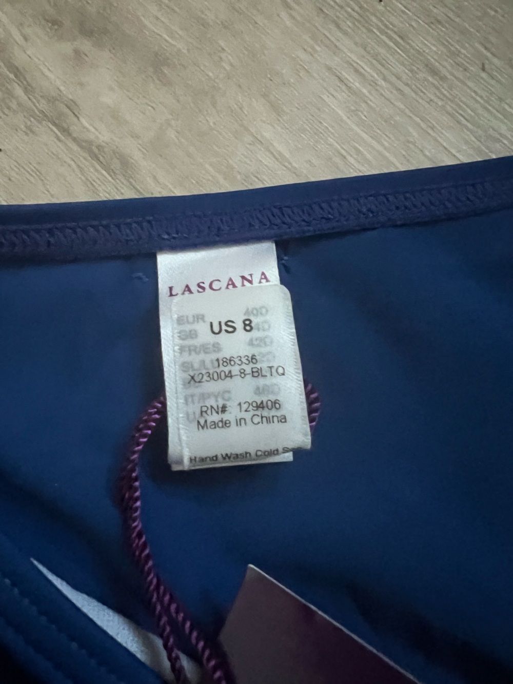 Lascana Navy Bikini Swim Bottom with Teal Twist Detail NWT 8 - Picture 4 of 5